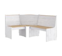 vidaXL Solid Wood Pine Corner Bench Honey Brown and White Wooden Furniture