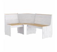 vidaXL Solid Wood Pine Corner Bench Honey Brown and White Wooden Furniture