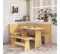 Corner Bench Honey Brown Solid Pinewood 151x118.5x85cm With Backrest Reversible
