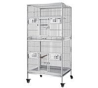 Corner Bird Cage,Bird Cage with Stand,Bird Cages Flat Top Double-Layer Parrot Bird Cage Large Stainless Steel Breeding Large Parrot Cage Suitable for Flying Birds or Large Birds Bird Carrier