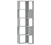 (white) vidaXL Corner Bookcase 5-Tier Corner Bookshelf Corner Rack Engineered Wood