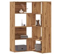 Corner Bookcase Black Oak 85x85x140 cm Engineered Wood 6 Shelves Minimalist XL