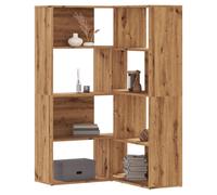 Corner Bookcase Black Oak 85x85x140 cm Engineered Wood 6 Shelves Minimalist XL