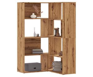 Corner Bookcase Black Oak 85x85x140 cm Engineered Wood 6 Shelves Minimalist XL
