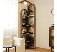 Corner Bookshelf, 4-Tier Freestanding Bookcase, Tall Narrow Storage Rack, Industrial Display Shelf for Small Space, Living Room, Bedroom