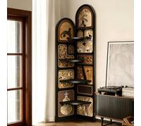 Corner Bookshelf, 4-Tier Freestanding Bookcase, Tall Narrow Storage Rack, Industrial Display Shelf for Small Space, Living Room, Bedroom