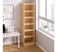 Corner BookshelfSturdy Rotating Oak Storage Unit with Guardrail Design MultiCompartment SpaceSaving Solution (30x24x180cm) for Home & Office