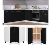 vidaXL Kitchen Cabinet Black Engineered Wood Home Kitchen Storage Organiser
