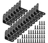 Corner Brace 90 Degree Corner Bracket Right Angle Brackets Stainless Steel Angle Support with Screws for Furniture Desk Table Shelf 40 * 40mm 20pcs Black