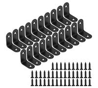 Corner Brace 90 Degree Corner Bracket Right Angle Brackets Stainless Steel Angle Support with Screws for Furniture Desk Table Shelf 30*30mm 20pcs Black