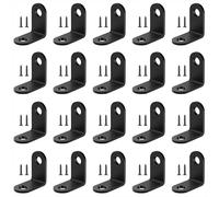 Corner Brace 90 Degree L Shape Angle Brackets Stainless Steel Corner Bracket with Screws for Wood Furniture Shelve Window Cabinet Fixing Repairing 20pcs Black (30x30mm, Black)