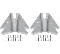 Corner Bracket, 4 PCS Bed Corner Support with 20 Pcs Screws Stainless Steel Braces Joining Support Triangle Bracket Angle Brackets White (Pack of 2)