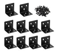 Corner Bracket 90 Degree Corner Brace Right Angle Brackets Support Stainless Steel Fixing L Repair Connector with Screws for Furniture Desk Table Shelf 40*40*40mm 10pcs Black