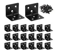 Corner Bracket 90 Degree Corner Brace Right Angle Brackets Support Stainless Steel Fixing L Repair Connector with Screws for Furniture Desk Table Shelf 30*30*38mm 20pcs Black