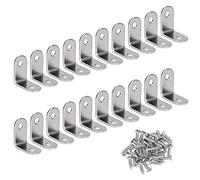 Corner Bracket 90 Degree Right Angle Brackets Stainless Steel Angle Support Corner Braces with Screws for Desk Table Shelf 20 Pack Silver 30*30mm