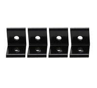 Corner Bracket Aluminum Angle Joint Durable Thickened 90 Degree Right Angle L Bracket for Furniture Building Frame Shelf Device Connection Black White 2020 3030 4040 4545 4pcs (2020A)