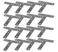 Corner Bracket Fixing Plate Cold Rolled Steel Black T Shape 20 Pcs