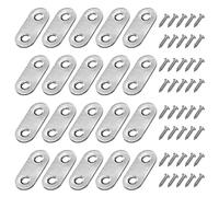 Corner Brackets Flat Straight Corner Brace Stainless Steel Plates Brackets with Fixing Screws for Furniture Desk Table Shelf Repair 36*16mm 20 Pack