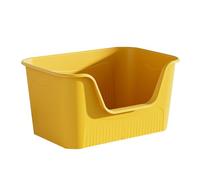 Corner Ca Litter Trays, High Sided Cat Liter Box, Open Top Cat Litter Pan for Active Diggers and Multi At Households Easy To Clean(Yellow)