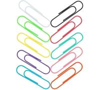 Corner Cabin 50 Pack 4 Inches/100mm Paper Clips Extra Large Jumbo- Assorted Color 100mm Office Supply Accessories - Cute Long Coated Metal Paper Clip Needle - Multicoloured Bookmark.(10 Colors 50pcs)
