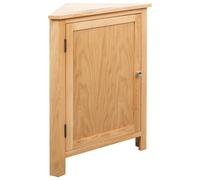 Corner Cabinet 59x36x80 cm Solid Oak & Acacia Wood Oak/White, 3 Shelves MDF Top