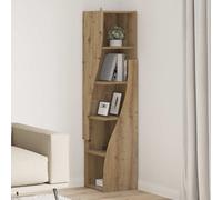 Corner Cabinet Artisan Oak 32x32x140cm Engineered Wood 5 Corner Shelves Wall Fix