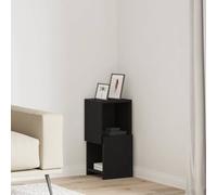 Corner Cabinet Black Oak 25.5x25x55cm Engineered Wood Space-Saving 4-Shelf Matte