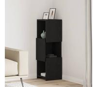 Corner Cabinet Black Oak 30x30.5x95cm Engineered Wood Matte Modern Shelf Storage