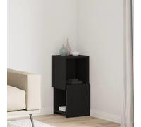 Corner Cabinet Black Oak Engineered Wood 30x30.5x65cm Matte Modern 4-Tier Shelf