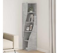Corner Cabinet Concrete Grey 32x32x140cm Engineered Wood 5 Corner Shelves Matte