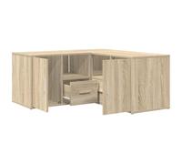 Corner Cabinet Corner Shelf Unit Bookcase Book Shelf Engineered Wood vidaXL