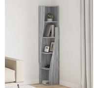 Corner Cabinet Grey Sonoma 27.5x27x140cm Engineered Wood 5 Corner Shelves Matte.