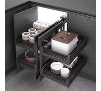 Corner Cabinet Hidden nizer 2-Tier Pull-Out Storage Solution for Left/Right Opening Kitchen Furniture Ideal for Blind Corner Units Maximize Space Efficiency.