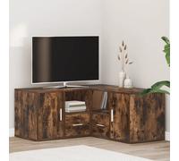 Corner Cabinet Smoked Oak 160x40x45cm Engineered Wood Dual Assembly with Drawers