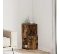 Corner Cabinet Smoked Oak 30.5x30x65cm Engineered Wood 2-Shelf Corner Unit Matte