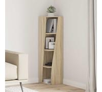 Corner Cabinet Sonoma Oak 27.5x27x102cm Engineered Wood Matte 4 Corner Shelves.
