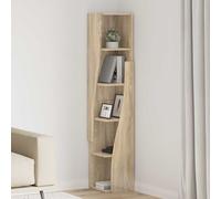 Corner Cabinet Sonoma Oak 27.5x27x140cm Engineered Wood 5 Shelves Corner Matte.