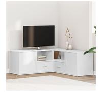 Corner cabinet White Engineered wood 200x40x45 cm Modern TV Console Low-profile