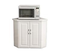 Corner Cabinet Wooden Storagewith Door for Living Room & Kitchen Easy to Clean White Multi-Layer Shelving 80 x 50 x 50 cm