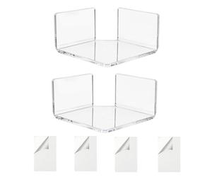 Corner Camera Mount - 2PCS Acrylic Small Adhesive Wall Mount Stand, Security Camera Shelf Bracket for Indoor Monitor Speaker Bathroom Nursery Living Room Bedroom Kitchen Home Organization