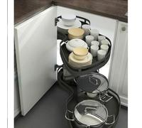 Corner Carousel nizer for Kitchen Cabi - Adjuble Pullout Sto for Blind Corners 36-inch Cabinet 2-Tier Swing Tray Quiet Locking System Maximize Space Efficiency