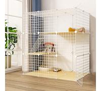 Corner Cat Cage, 3 Tier Large Cat Kennels, DIY Large Cat Cage for Indoor, Small Animal Bed, Cat Bed with Cat Litter + Cat Hammock