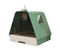 Corner Cat Litter Trays, Leakproof Cat Littr Box with Drawer and Shovel, Enclosed At Litter Boxes for Kittens Or Multicat Homes(Green)