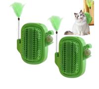 Corner Cat Scratcher, Cactus Hair Comb Set of 2, Multifunctional Stress Catnip Toy for Sensory Stimulation Indoor Interactive Play