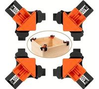 Corner Clamp for Woodworking, 90 Degree Right Angle Clamp, Wood Clamps, 4Pcs Adjustable Spring Loaded Woodworking Clamp, Gifts for Dad, Birthday Gifts for Men, Photo Framing-Orange