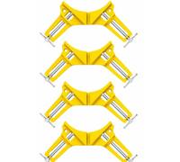 Corner Clamps for Woodwork 4 Pack, 90 Degree Right Angle Clamp, Heavy Duty Precision Adjustable Stainless Steel Aluminium Alloy Yellow Positioning Squares Set for Picture Frames, Glass Fish Tank