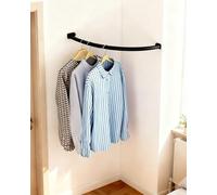 Corner Clothes Rack for Small Spaces - Curved Wardrobe Rail for Bathroom & Bedroom - Clothes Storage Holder