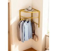 Corner Clothes Rack for Small Spaces - Curved Wardrobe Rail for Bathroom & Bedroom - Clothes Storage Holder