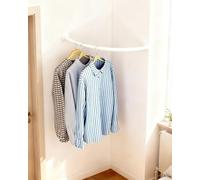 Corner Clothes Rack for Small Spaces - Curved Wardrobe Rail for Bathroom & Bedroom - Clothes Storage Holder