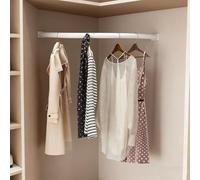 Corner Clothes Rack, Wall-Mounted Garment Hanger, Curved Clothing Bar for Home, Office, Kitchen, Dorm, Black, 60x60cm (23.6x23.6) - Space-Saving Storage Solution.